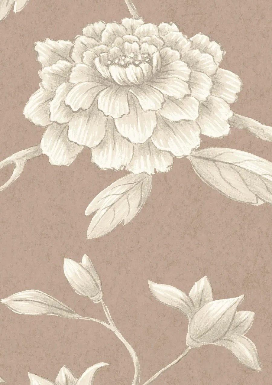 Jasper Peony Cocoa Rose — Lewis & Wood tapet