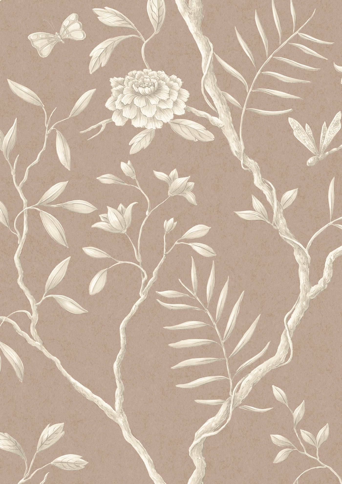 Jasper Peony Cocoa Rose – närbild — Lewis & Wood tapet