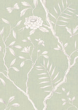 Jasper Peony Eau de Nil – närbild — Lewis & Wood tapet