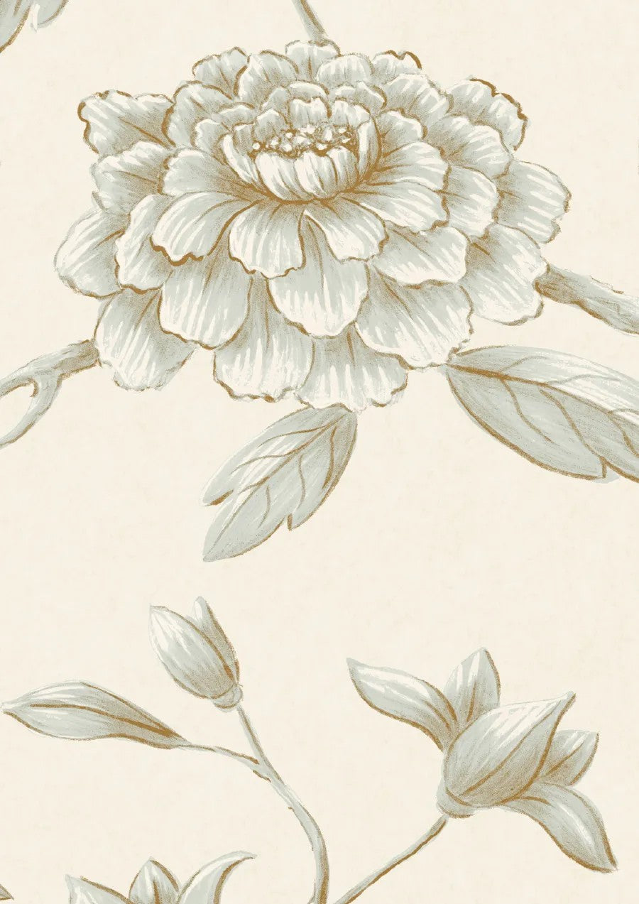 Jasper Peony Eucalyptus — Lewis & Wood tapet
