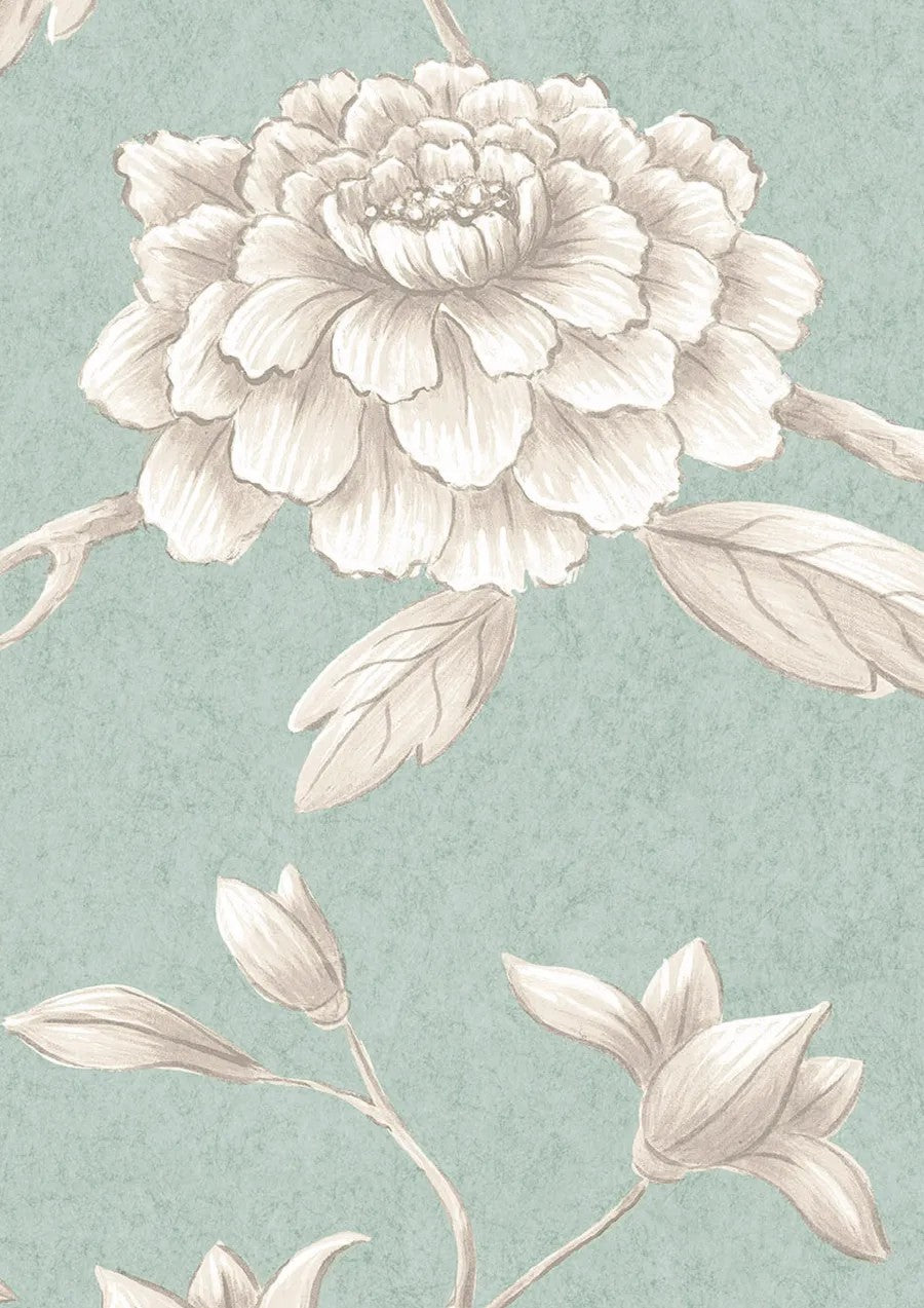 Jasper Peony Green Glaze — Lewis & Wood tapet