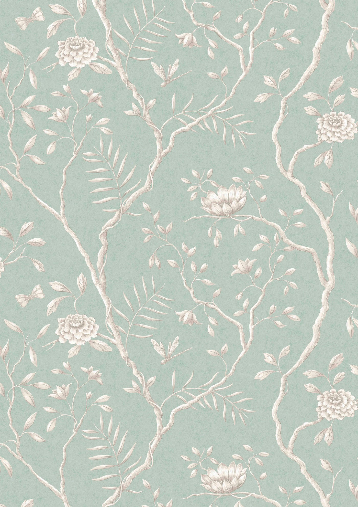 Jasper Peony Green Glaze – hel bredd — Lewis & Wood tapet