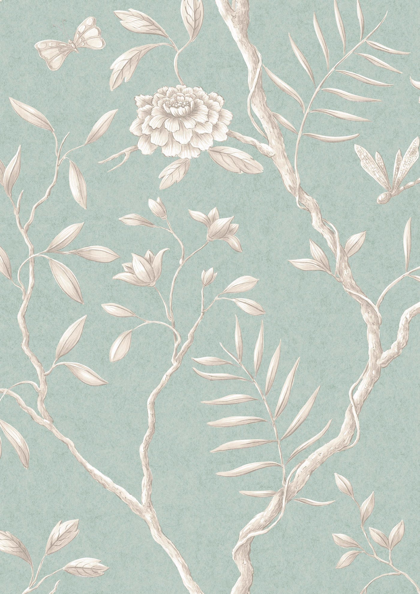 Jasper Peony Green Glaze – närbild — Lewis & Wood tapet