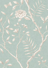 Jasper Peony Green Glaze – närbild — Lewis & Wood tapet