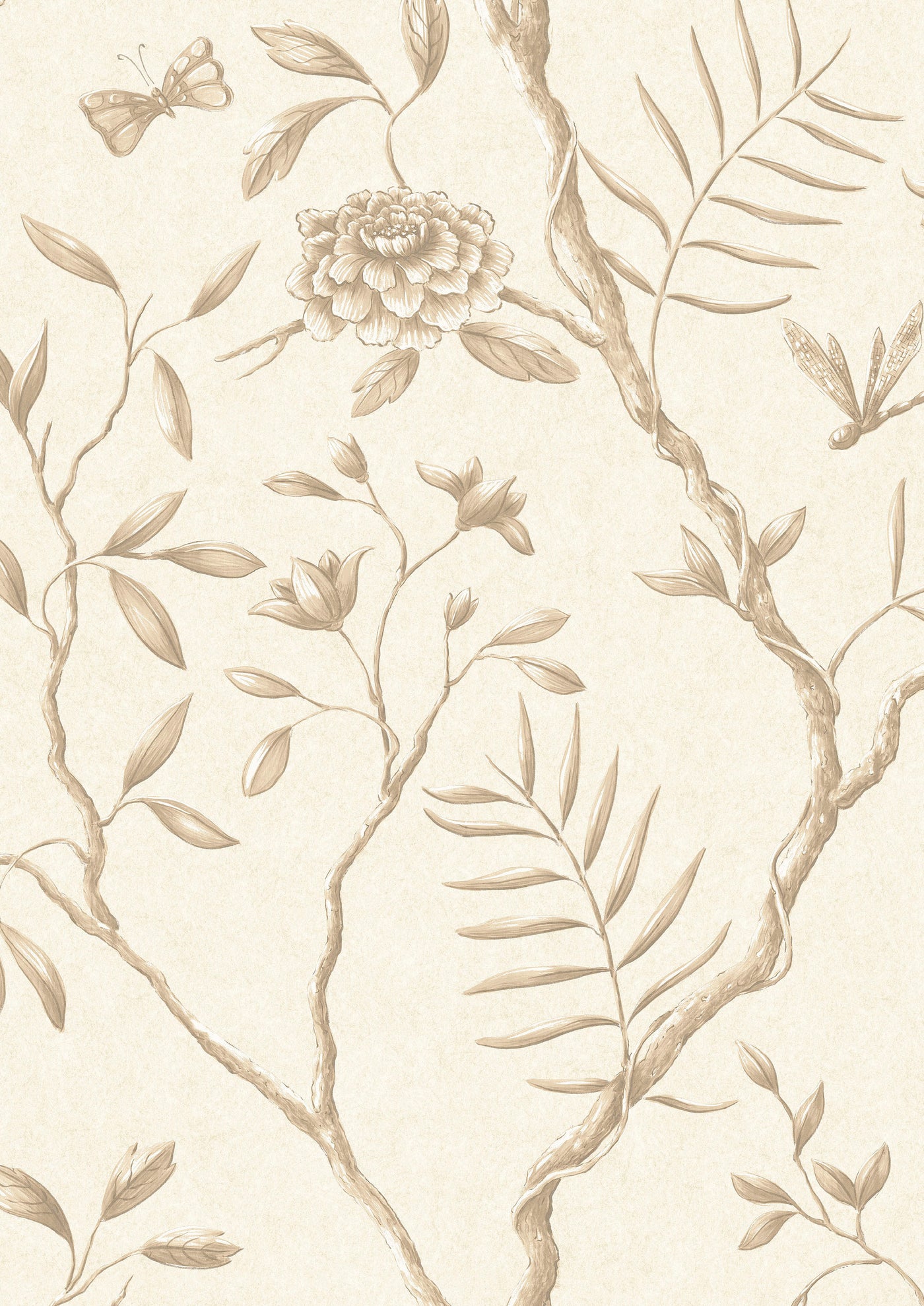 Jasper Peony Mocha – närbild — Lewis & Wood tapet
