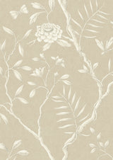 Jasper Peony Parchment – närbild — Lewis & Wood tapet