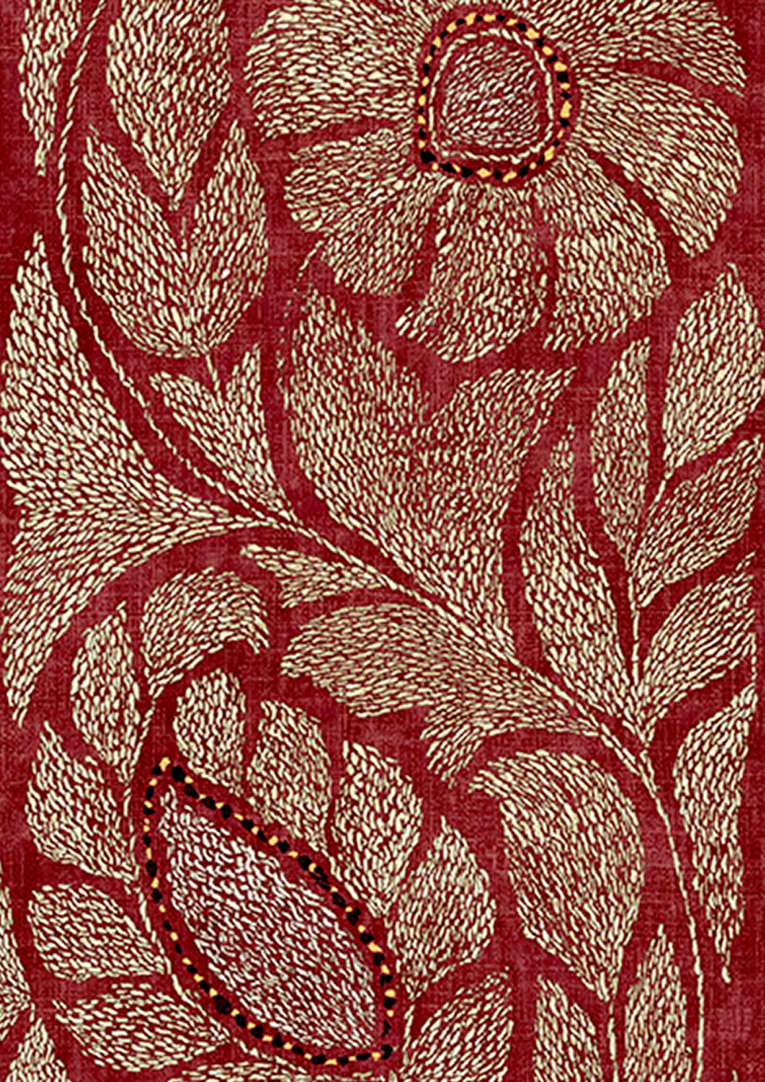 Kashmiri Tapetprov Garnet Gold
