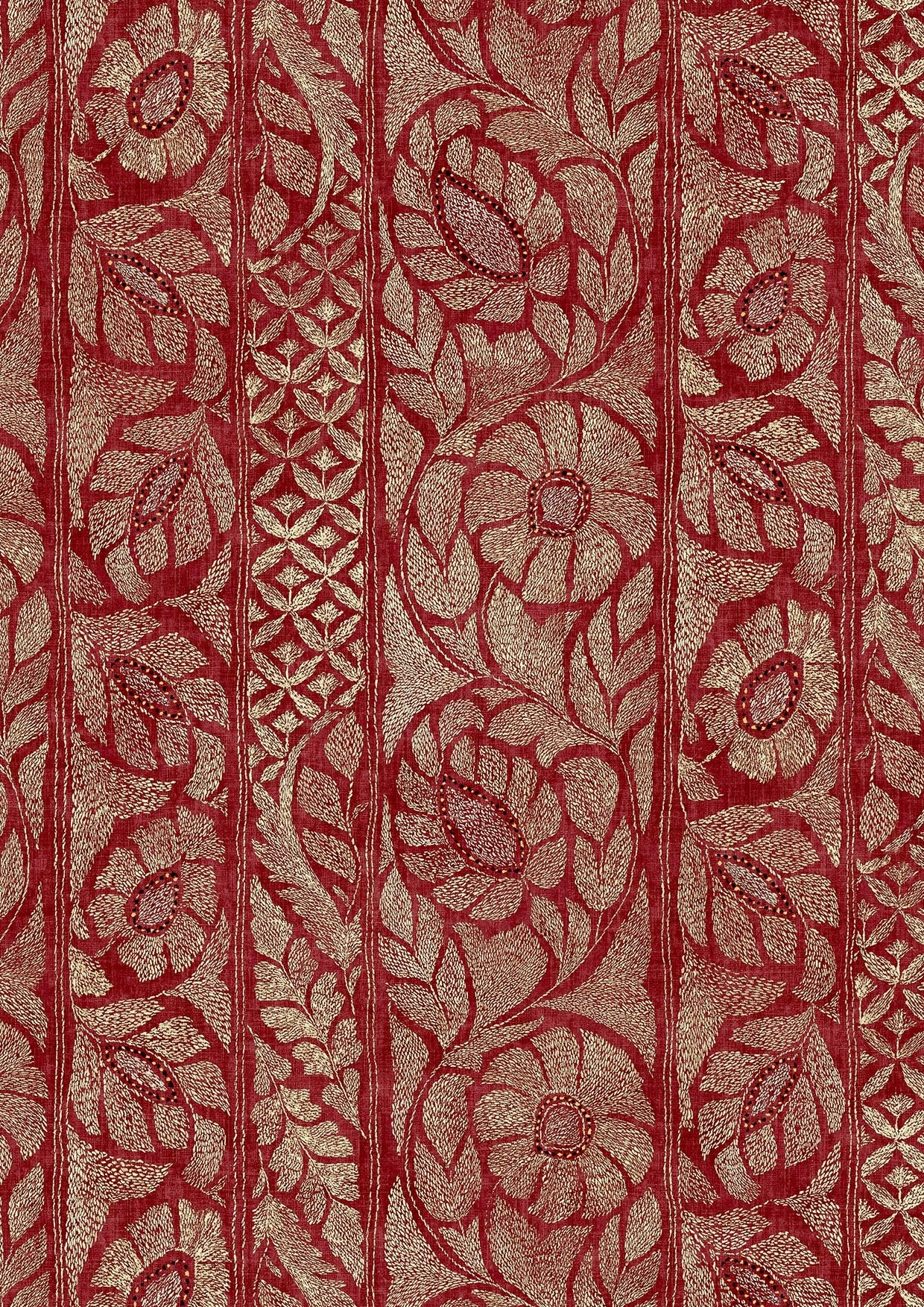 Kashmiri Garnet Gold – närbild — Lewis & Wood tapet