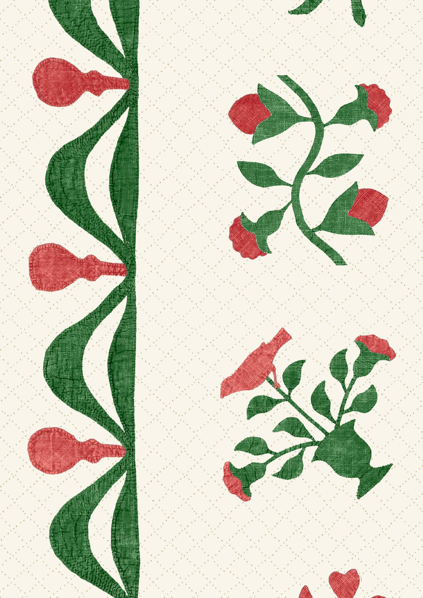 Libertyville Quilt Tygprov Poppy Leaf
