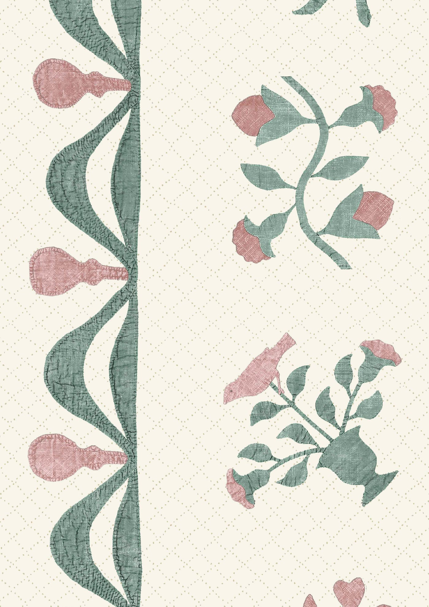 Libertyville Quilt Tygprov Sage Rose