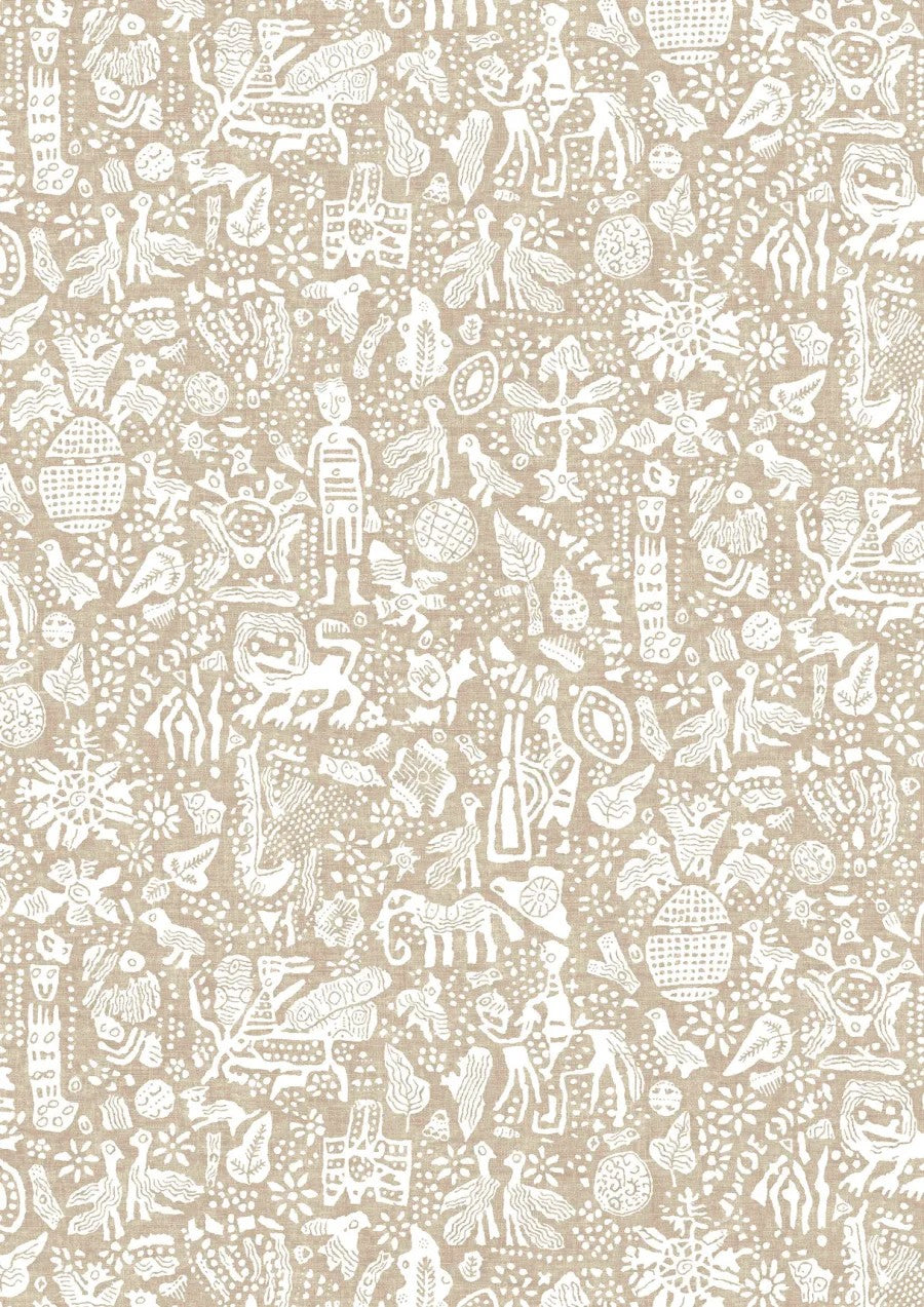 Minna Maze Raffia – närbild — Lewis & Wood tyg