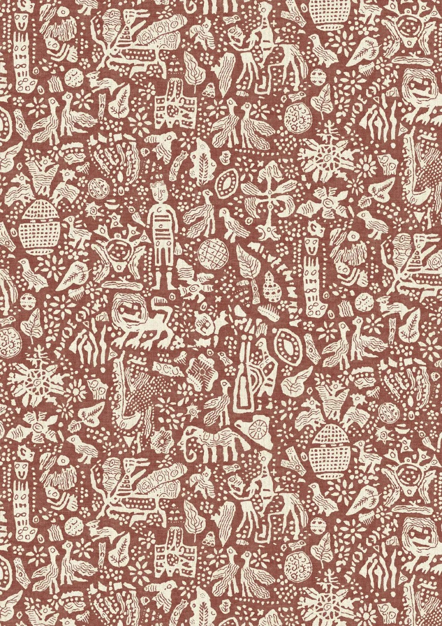 Minna Maze Russet – närbild — Lewis & Wood tyg