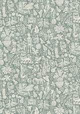 Minna Maze Sage – närbild — Lewis & Wood tapet