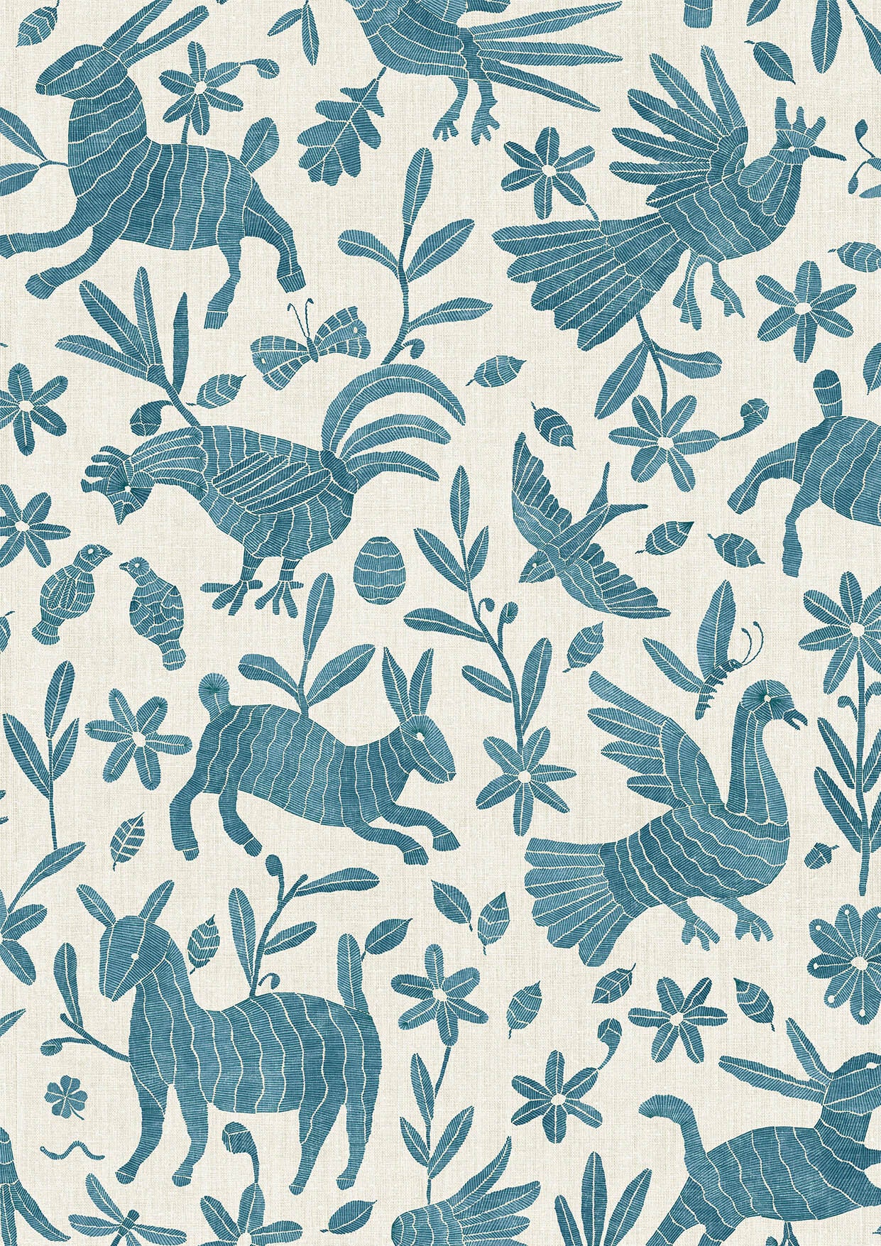 Otomi Bluebird – närbild — Lewis & Wood tyg
