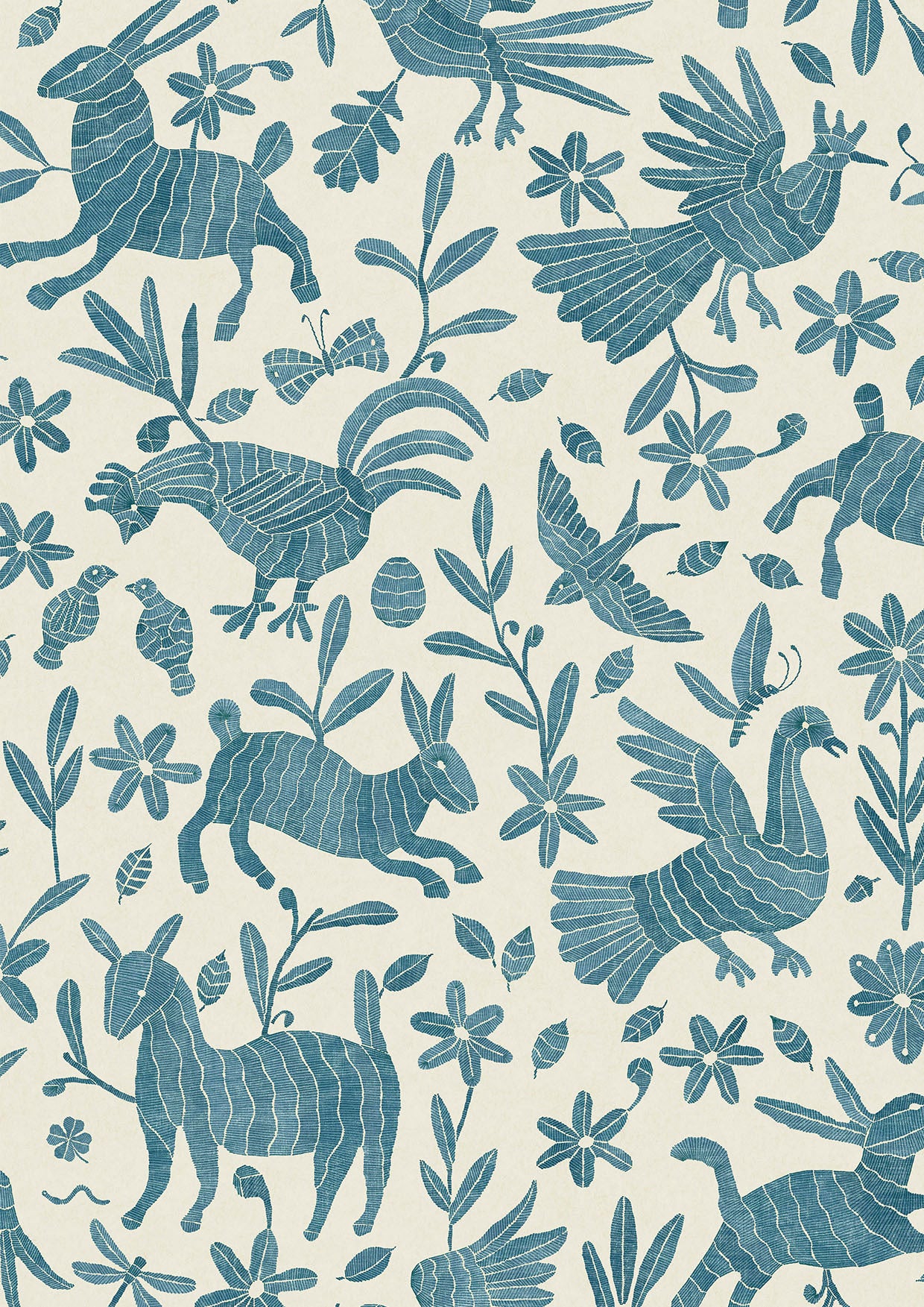 Otomi Bluebird – närbild — Lewis & Wood tapet