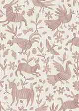 Otomi Bunny Pink – närbild — Lewis & Wood tyg