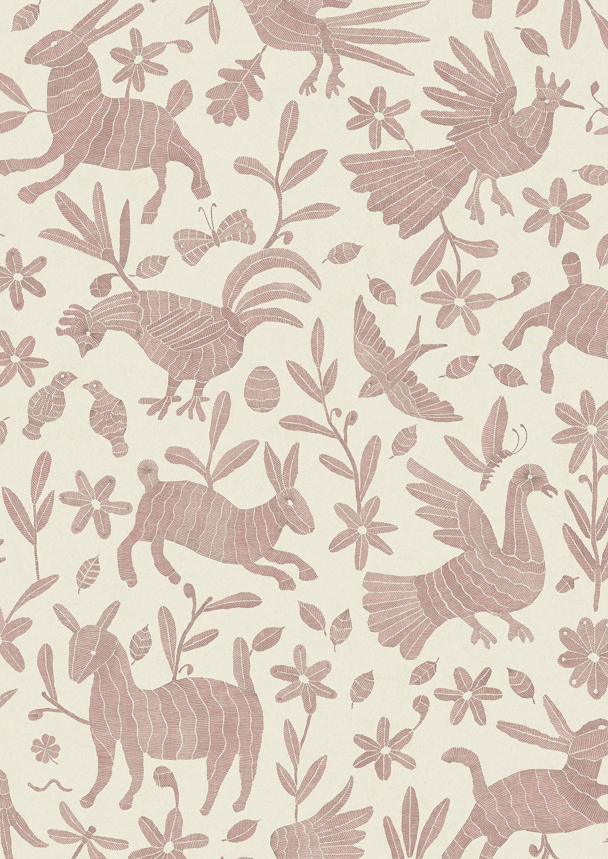 Otomi Bunny Pink – närbild — Lewis & Wood tapet