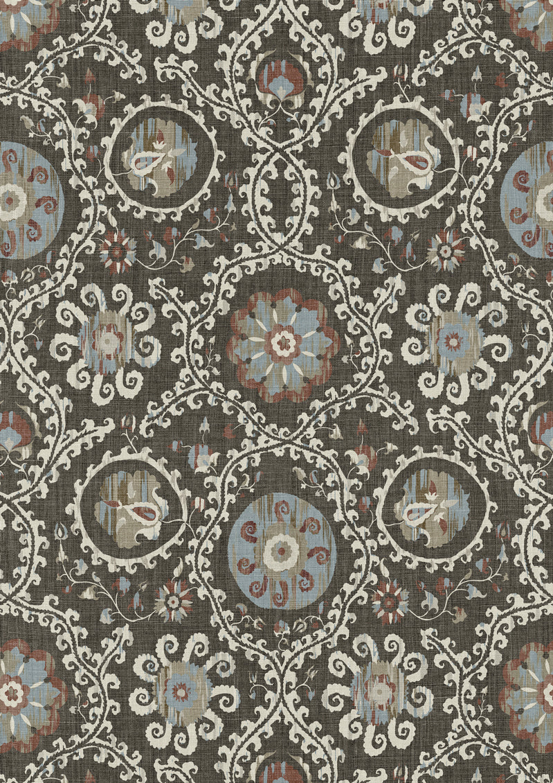Oxus Turkish Brown – närbild — Lewis & Wood tapet