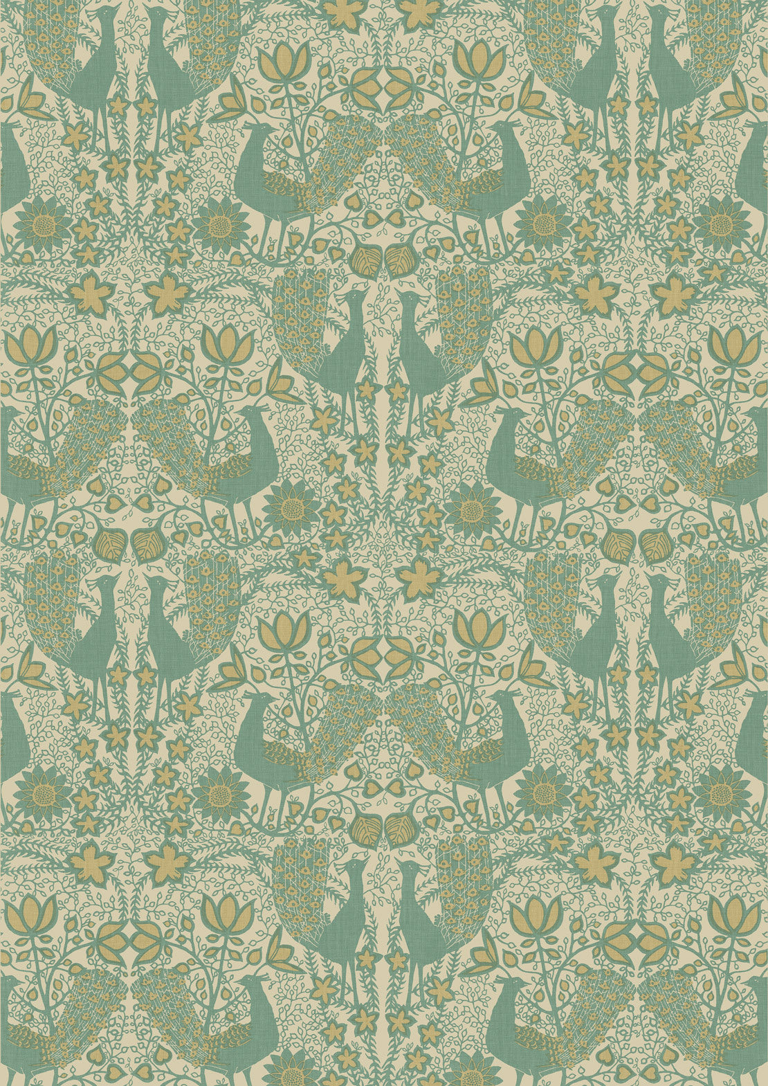 Peacock Frascati – hel bredd — Lewis & Wood tyg
