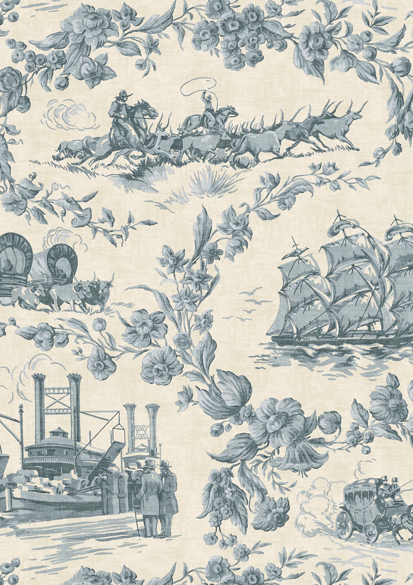 Pioneer Days Steamer – närbild — Lewis & Wood tapet