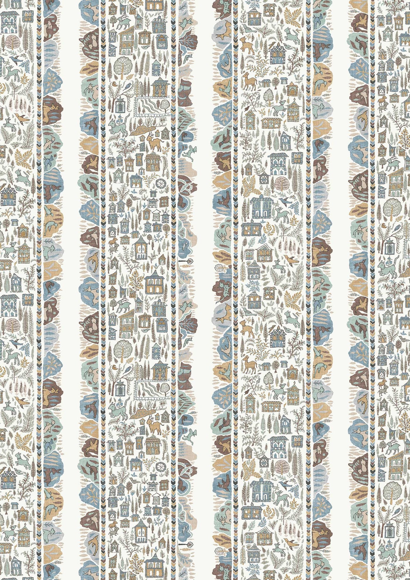 Ravi Ribbon Aqua Vita – närbild — Lewis & Wood tapet