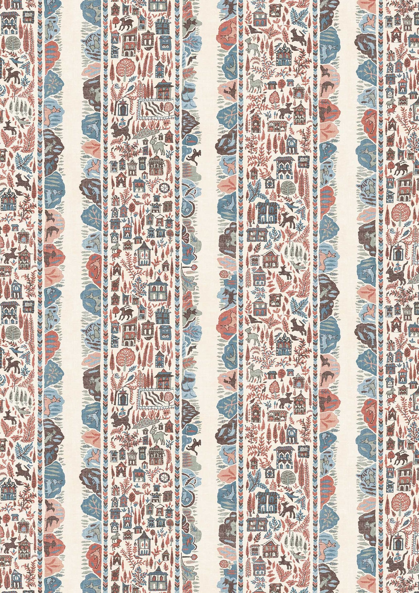 Ravi Ribbon Blue Almond – närbild — Lewis & Wood tapet