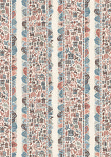 Ravi Ribbon Blue Almond – närbild — Lewis & Wood tapet