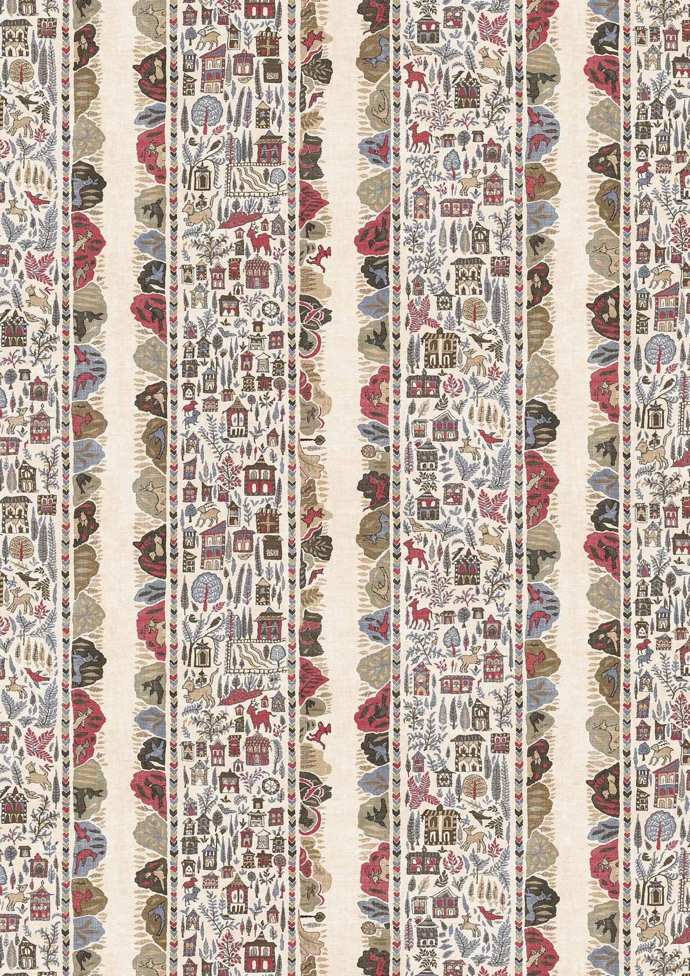 Ravi Ribbon Peat Pomegranate – närbild — Lewis & Wood tapet