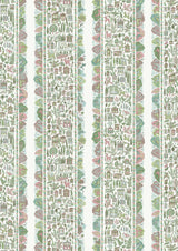 Ravi Ribbon Pistachio Rose – närbild — Lewis & Wood tapet