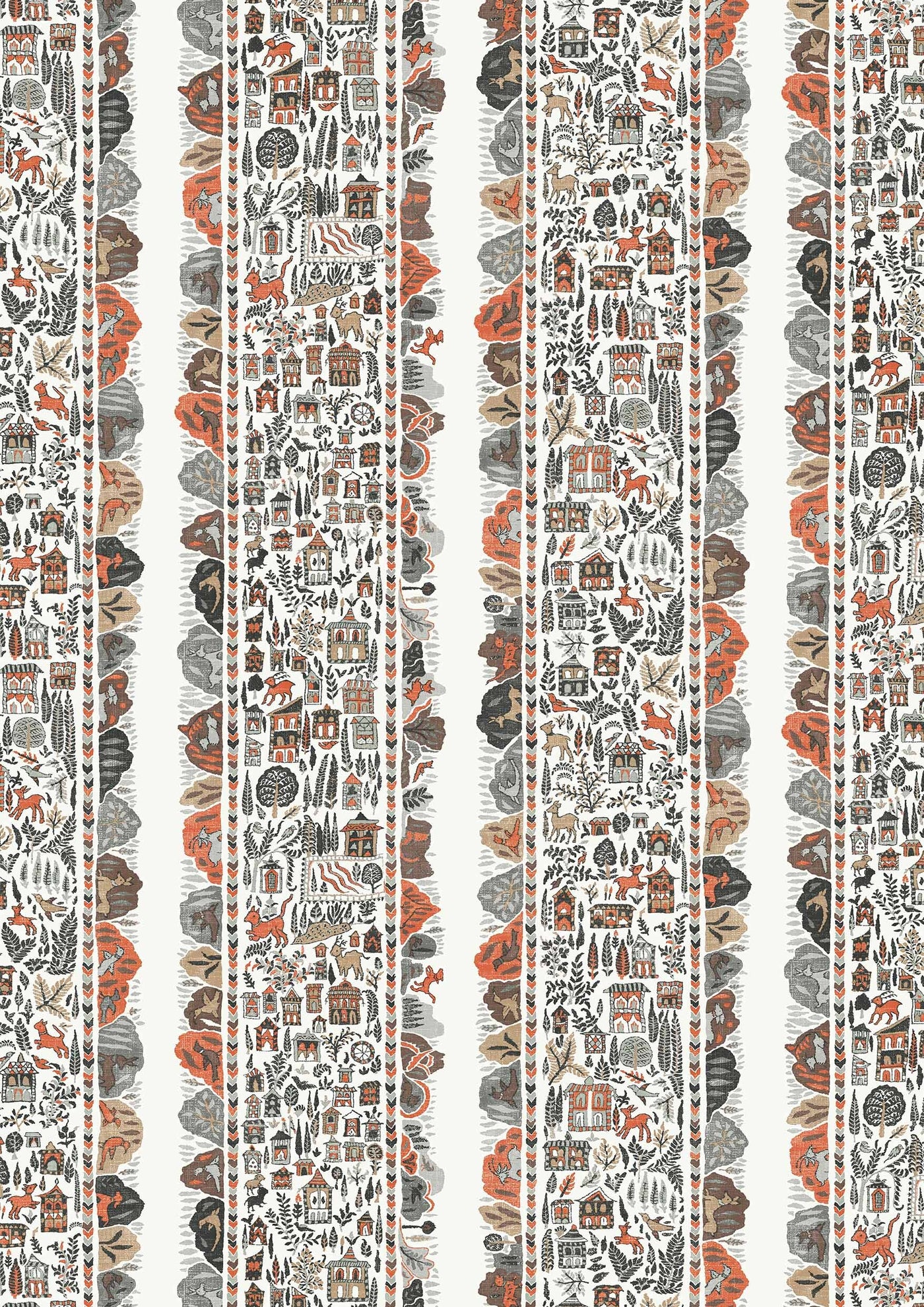 Ravi Ribbon Satsuma Soot – närbild — Lewis & Wood tapet
