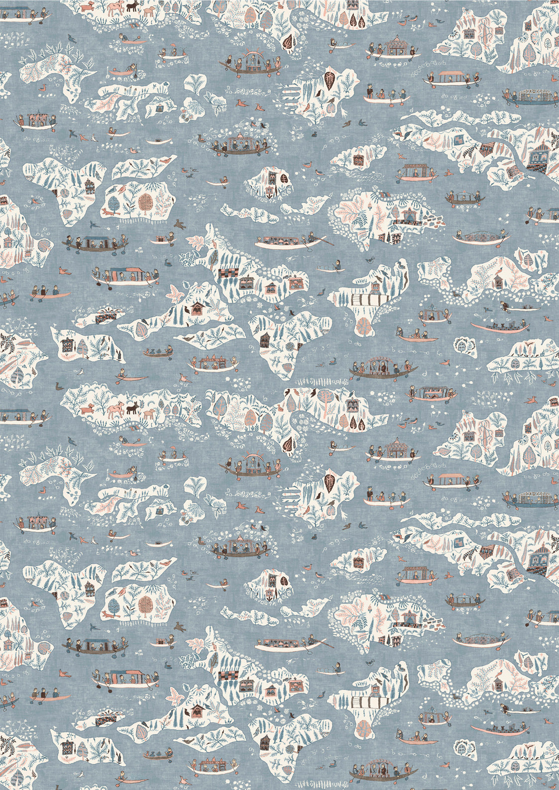 Regatta Blue Almond – hel bredd — Lewis & Wood tapet