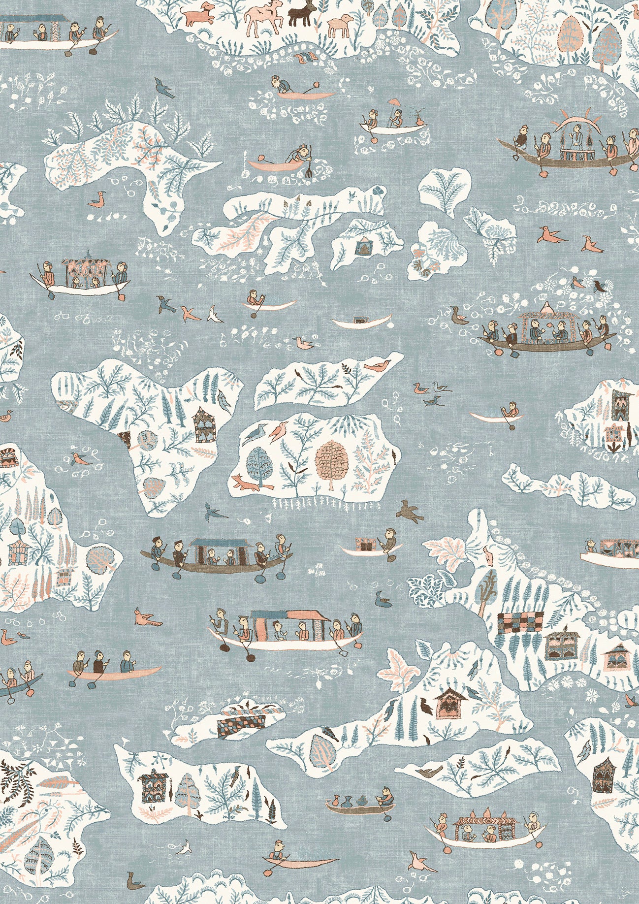 Regatta Blue Almond – närbild — Lewis & Wood tapet