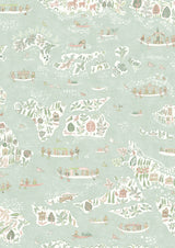 Regatta Pistachio Rose – närbild — Lewis & Wood tapet
