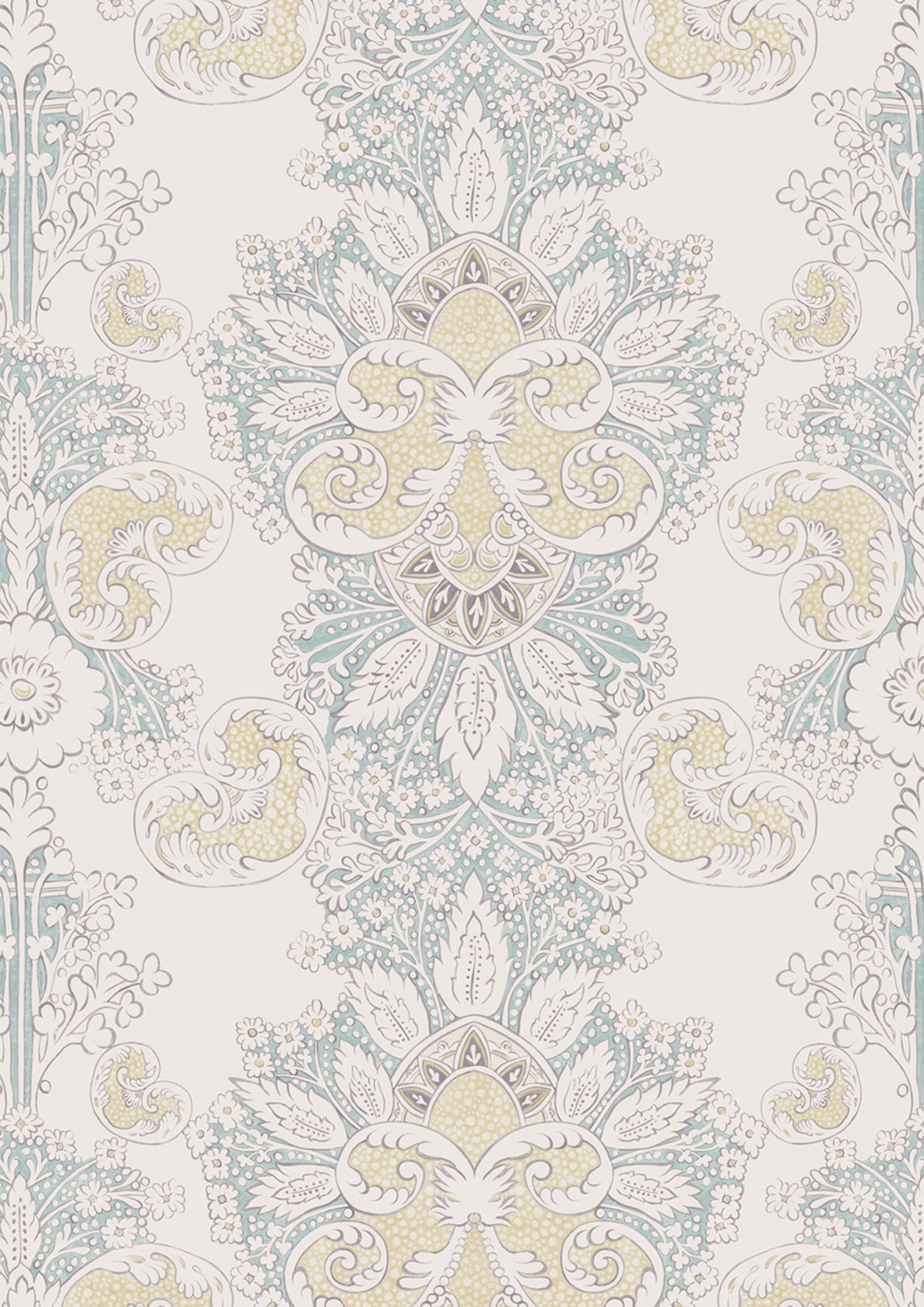 Rococo Linen Meadowsweet – närbild — Lewis & Wood tyg