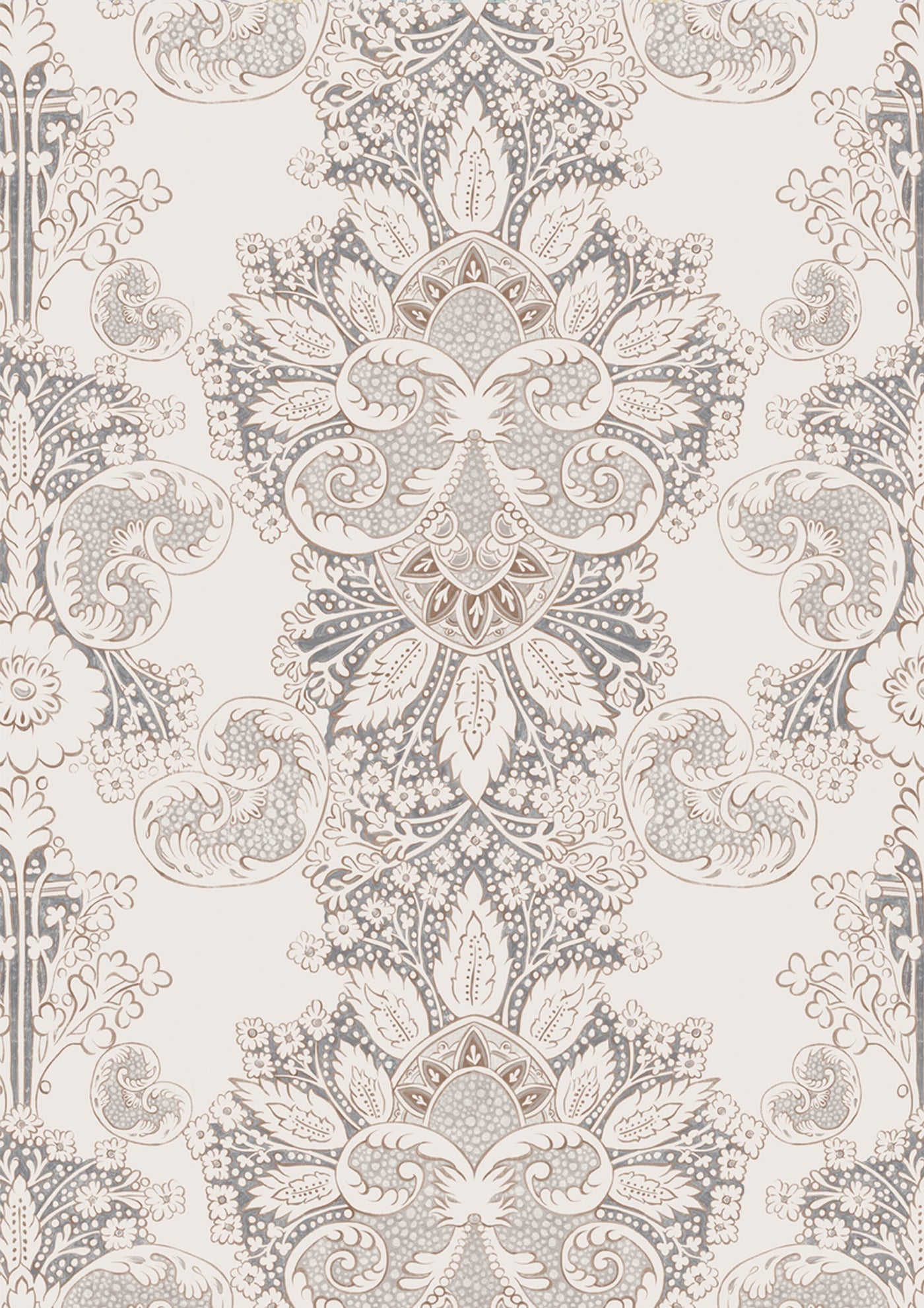 Rococo Linen Sparrow – närbild — Lewis & Wood tyg