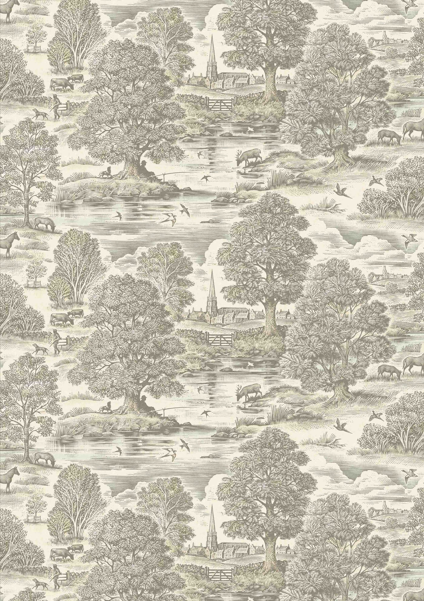 Royal Oak Aquatint – hel bredd — Lewis & Wood tapet