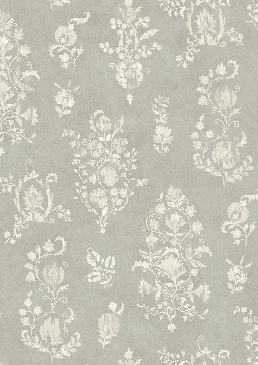 Sicilia Pewter – närbild — Lewis & Wood tapet