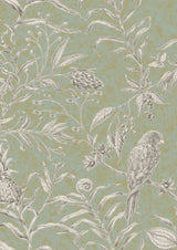 Squawk Charcoal Lime – närbild — Lewis & Wood tyg