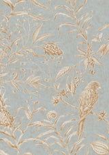 Squawk Grey Gold – närbild — Lewis & Wood tyg