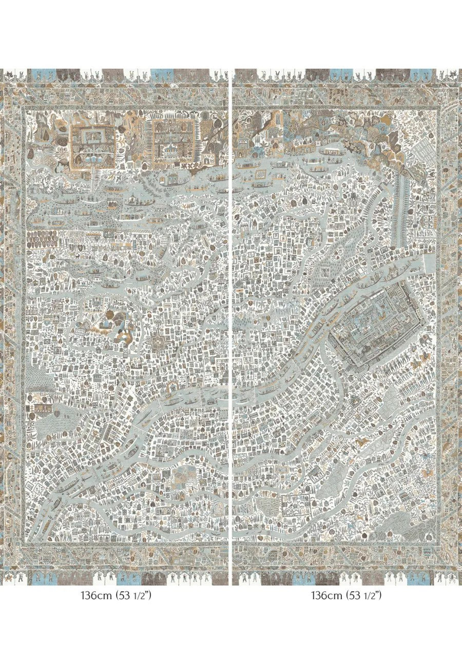 The Map Maxi Aqua Vita – hel bredd — Lewis & Wood tapet