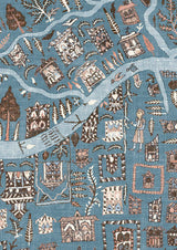 The Map Maxi Tapetprov Blue Almond