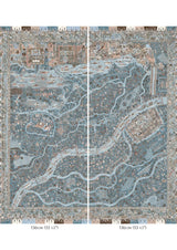 The Map Maxi Blue Almond – hel bredd — Lewis & Wood tapet
