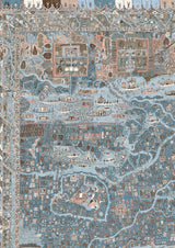 The Map Maxi Blue Almond – närbild — Lewis & Wood tapet