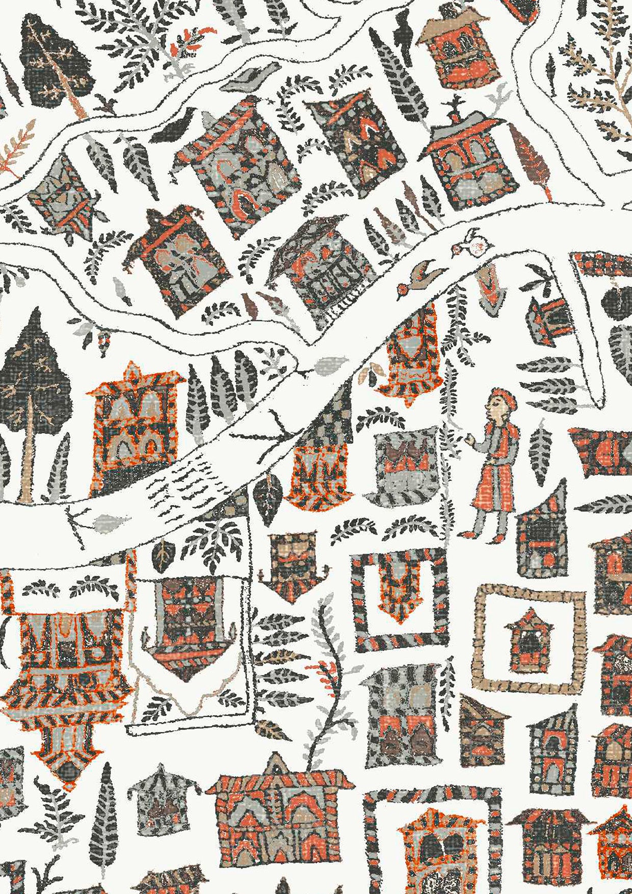 The Map Maxi Satsuma Soot — Lewis & Wood tapet