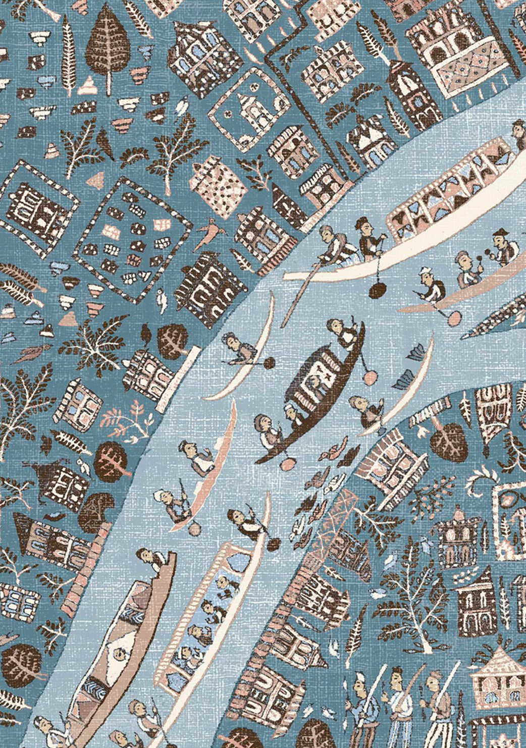 The Map Mini Blue Almond — Lewis & Wood tapet