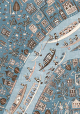 The Map Mini Blue Almond — Lewis & Wood tapet