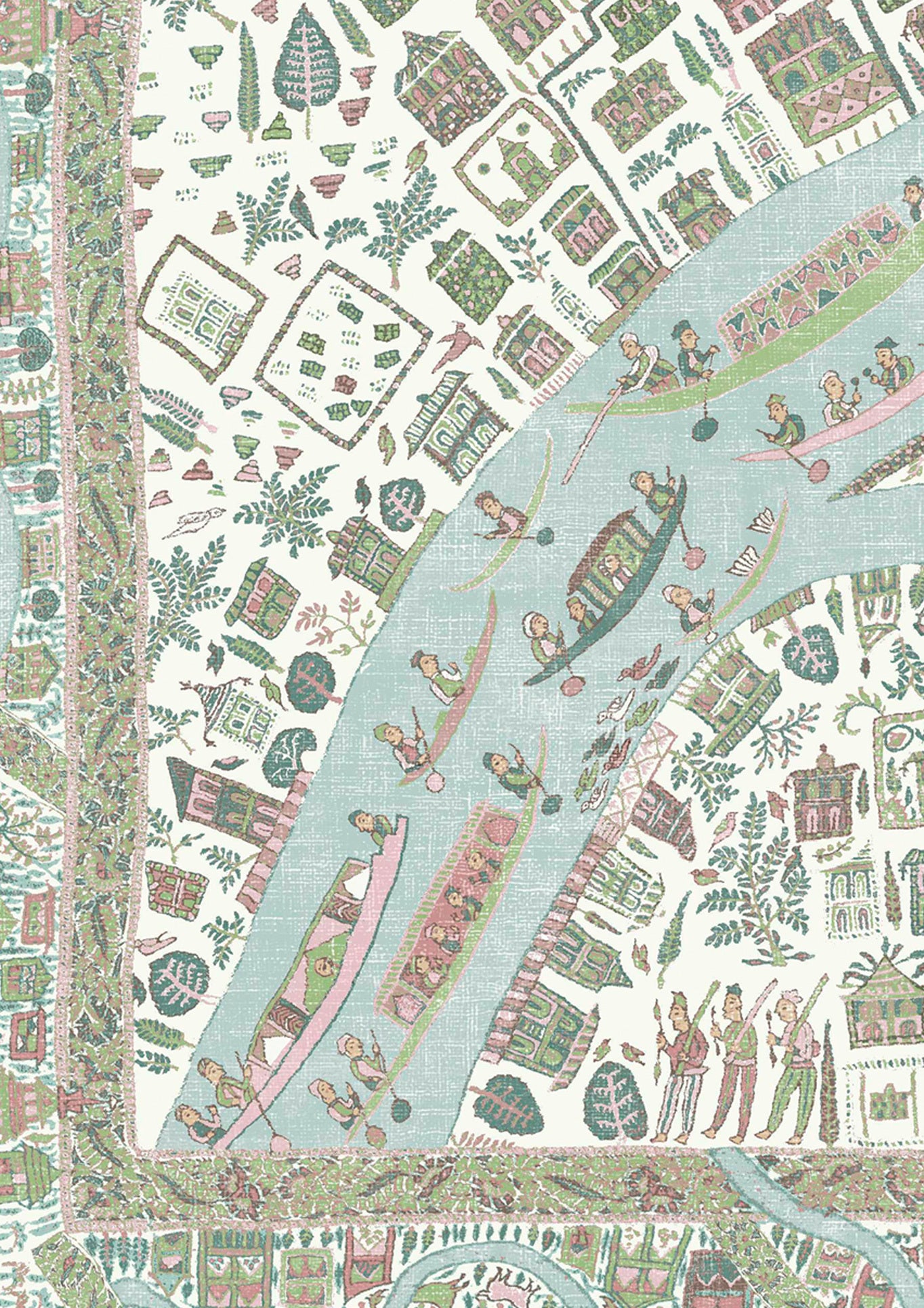 The Map Mini Pistachio Rose — Lewis & Wood tapet