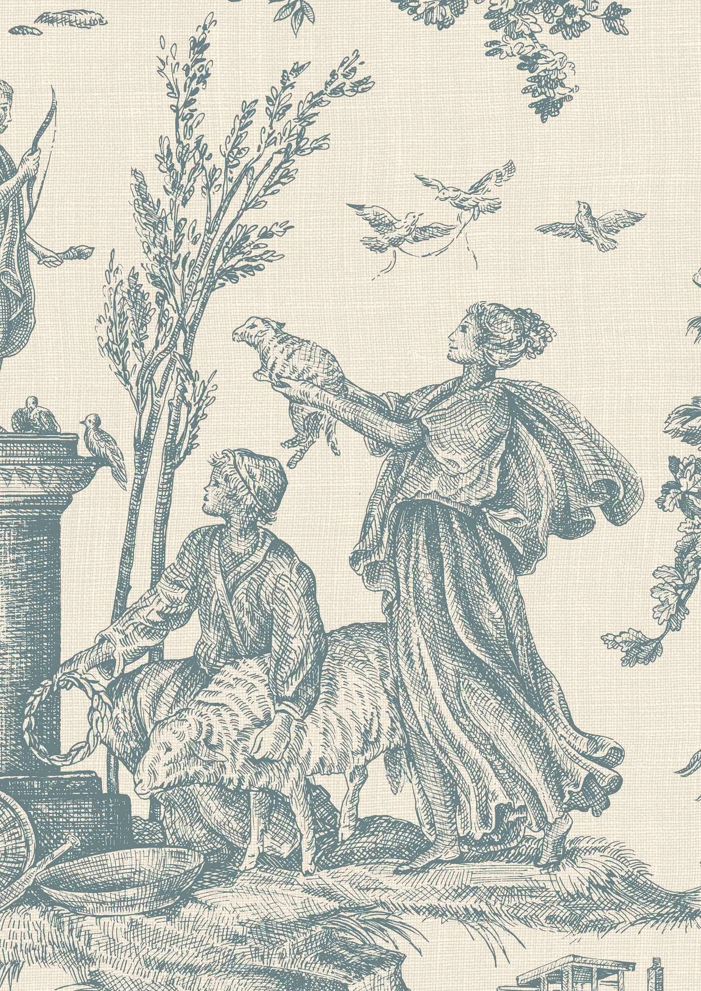 Toile Baptiste Celeste — Lewis & Wood tapet