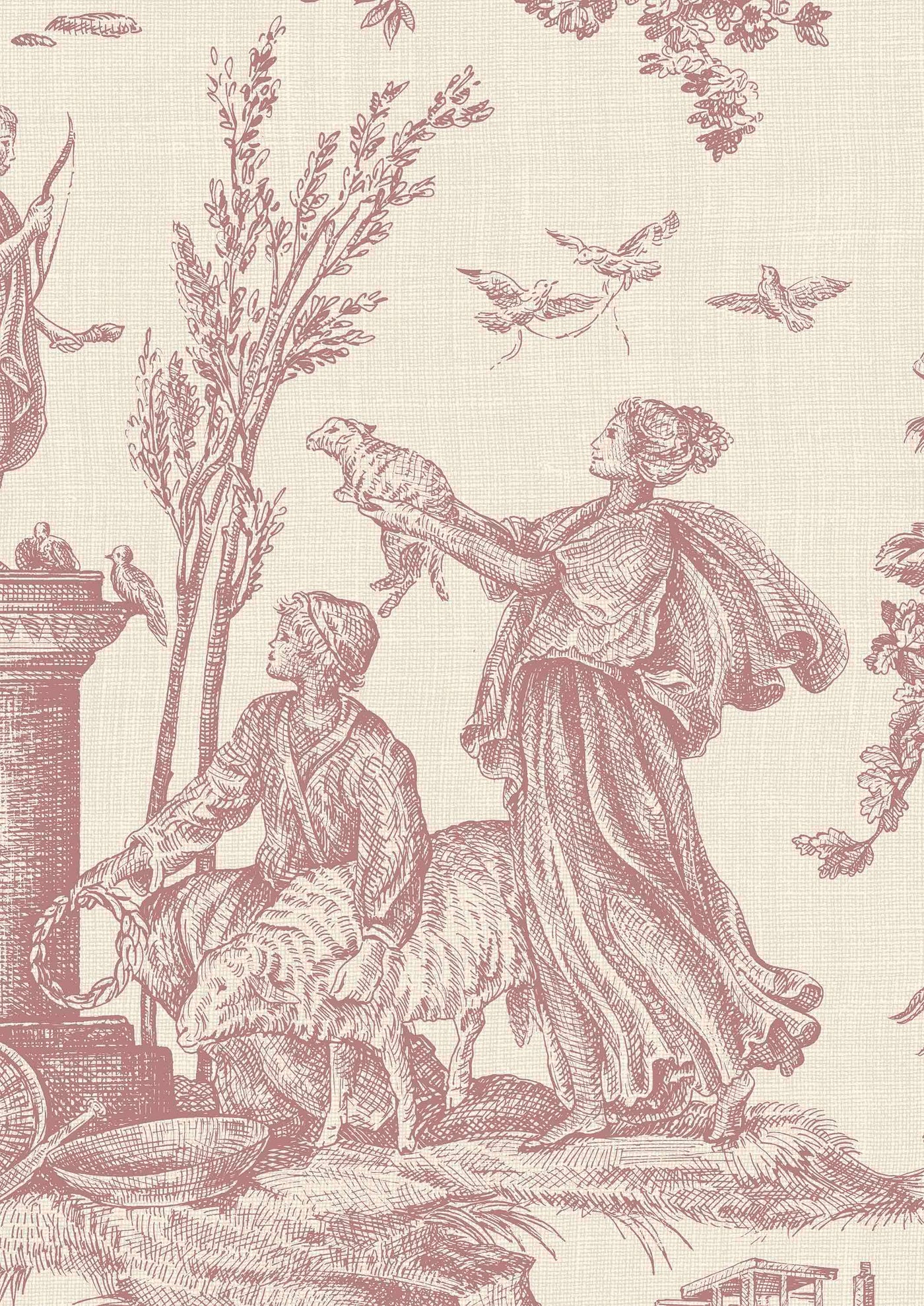 Toile Baptiste Cerise — Lewis & Wood tapet