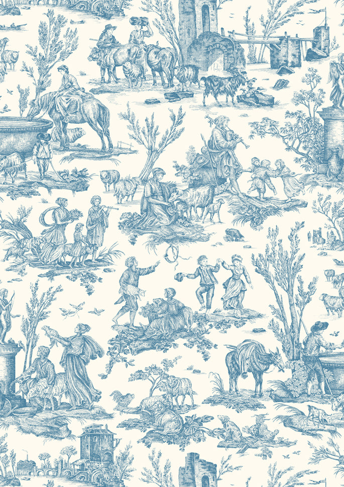 Toile Baptiste Ciel – närbild — Lewis & Wood tapet